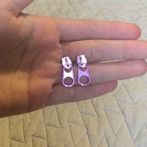 Purple zipper pierced earrings🔮💜